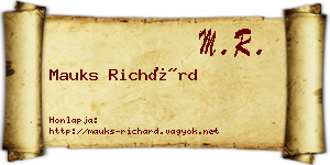 Mauks Richárd névjegykártya