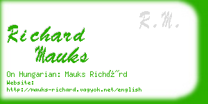 richard mauks business card